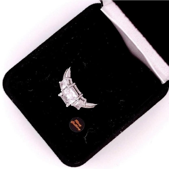 Diamond Wedding Set / Engagement Ring 925/14K size 6,7,8,9,10 - Picture 10 of 11